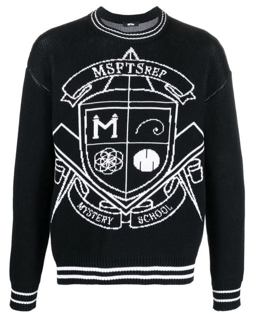 Msftsrep Black Intarsia-Knit Logo Jumper for men