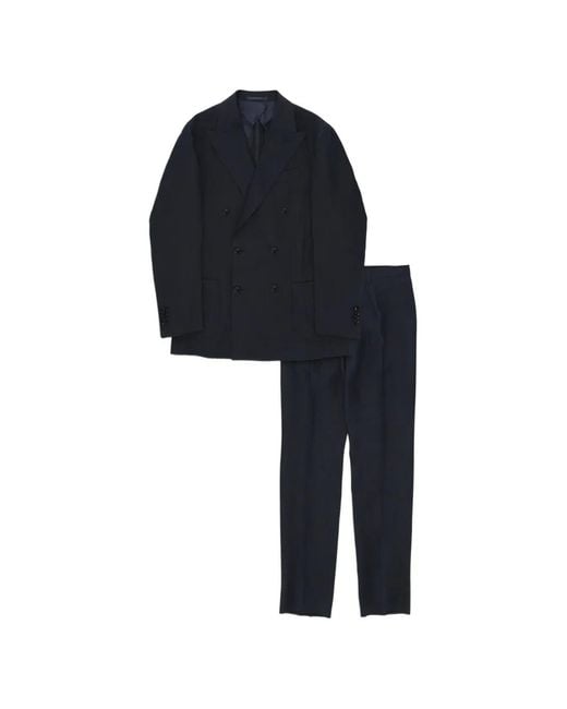 Fortela Black Totò Double-Breasted Suit for men