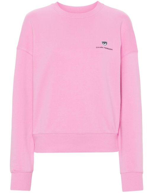 Chiara Ferragni Pink Sweatshirt mit Logo-Applikation