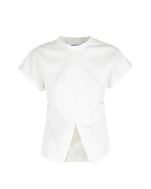LA PISCINE White Slit-Detail T-Shirt