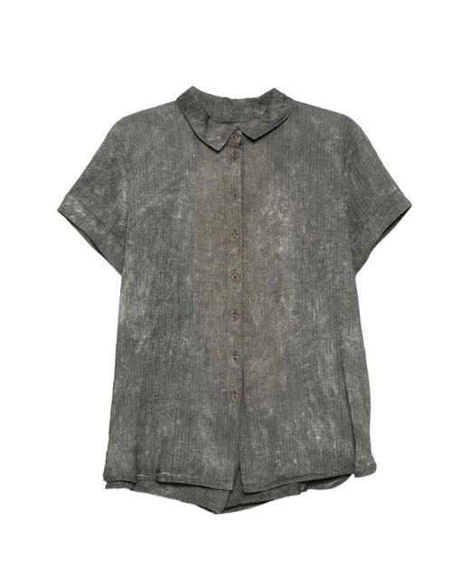 Rundholz Gray Pinstripe Short-Sleeve Shirt