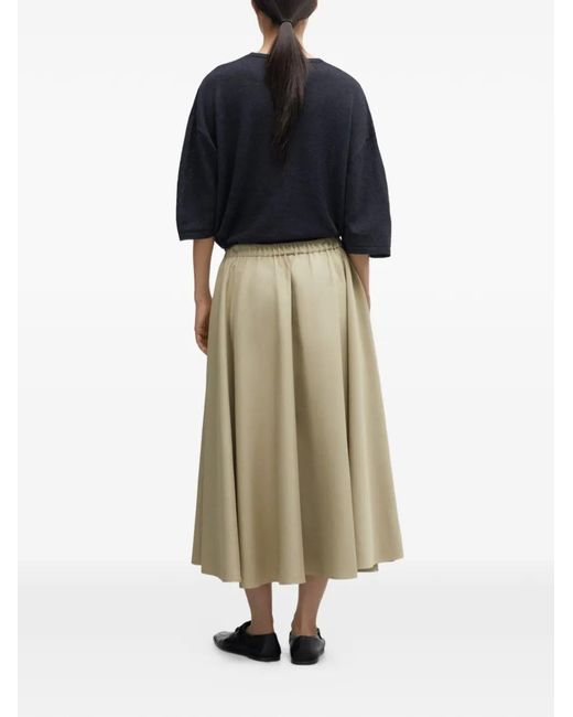 Cordera Natural Drawstring Midi Skirt