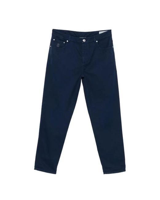 Brunello Cucinelli Blue Logo Jeans for men