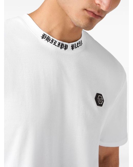 Philipp Plein T-Shirt mit Logo-Applikation in White für Herren