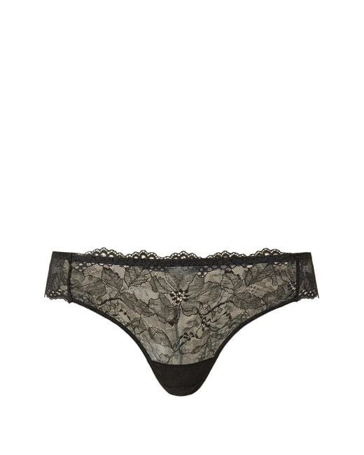 Twinset Gray Lace Brazilian Briefs