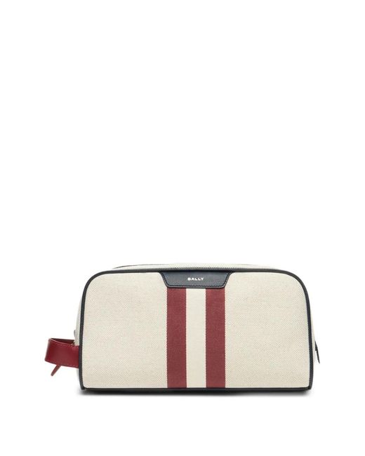Bally Pink Tennis Collection Striped Necessaire for men