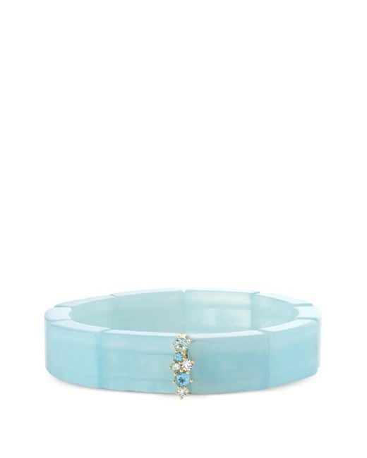 Sydney Evan Blue Aquamarine And Diamond Spacer Bracelet