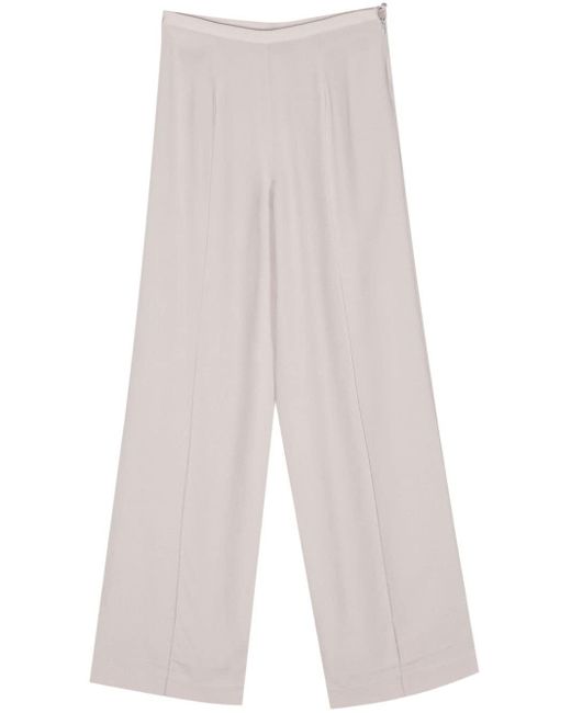 ‎Taller Marmo White Mid-rise Crepe Palazzo Pants