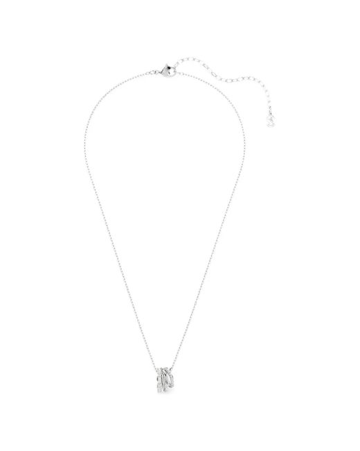 Swarovski White Hyperbola Crystal-Embellished Interlocking-Ring Necklace