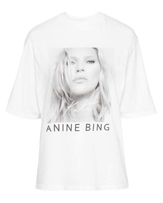 Anine Bing Avi Kate Moss Tシャツ White