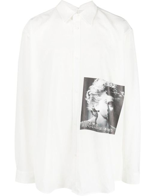 Yuiki Shimoji White Lady-print Shirt Jacket for men