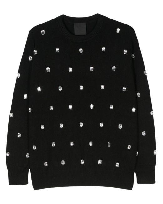 Givenchy Black Crystal-embellished Cashmere Jumper