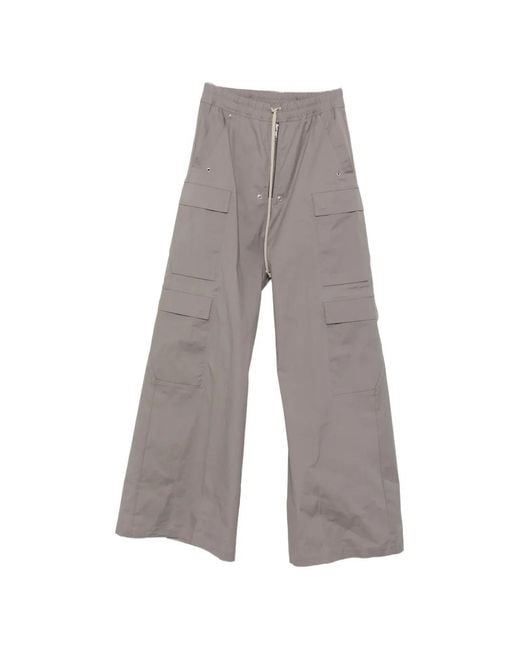 Rick Owens Gray Drawstring Cargo Pants for men