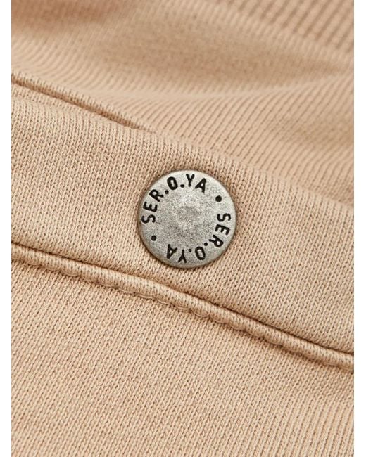 SER.O.YA Natural Dax Drawstring Frayed Shorts