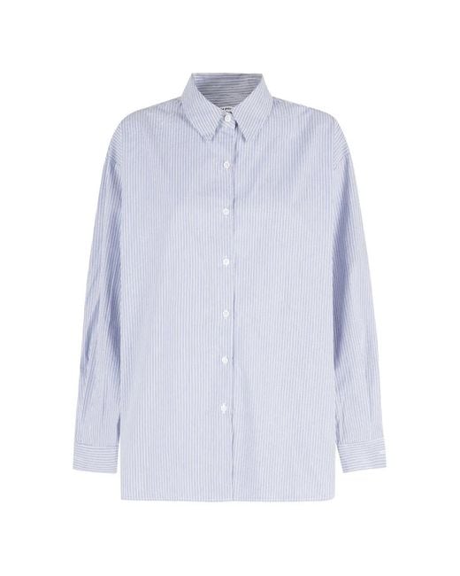 LA PISCINE White Button-Up Striped Shirt