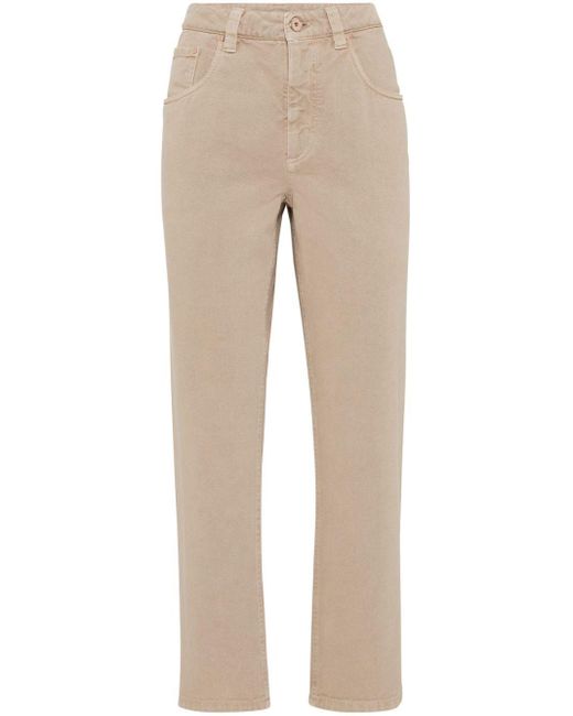 Brunello Cucinelli Cropped Jeans in het Natural