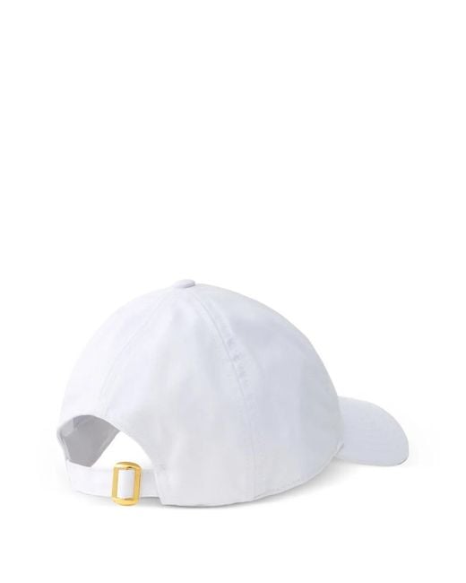Pinko White Cap With Peak And Embroidered Logo
