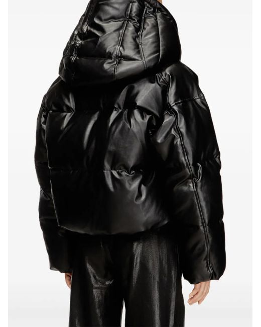 DIESEL Black Hooded Puffer Jacket