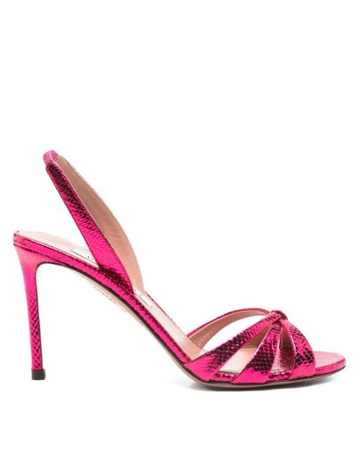 Aquazzura Pink Open Toe Slingback Sandals