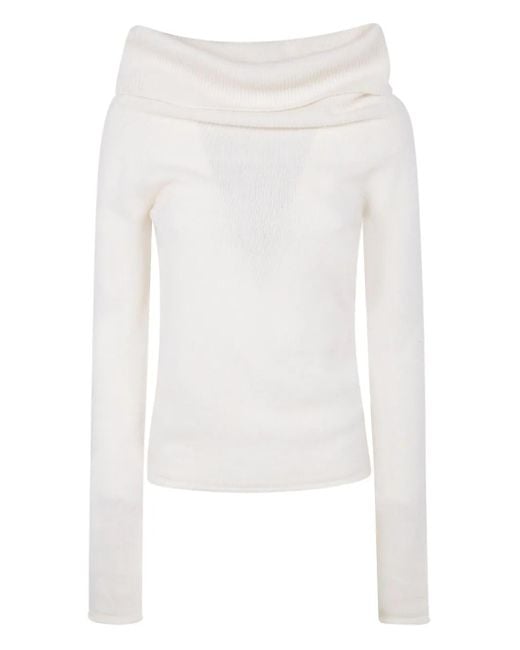 Nuur White Wool Sweater