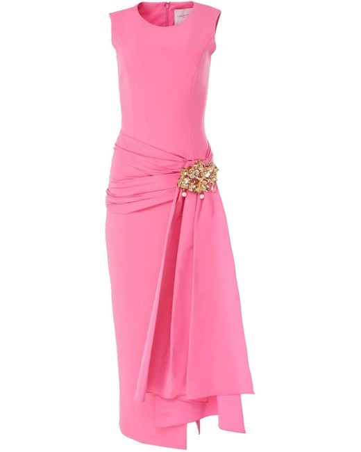 Carolina Herrera Pink Asymmetric Sleeveless Dress
