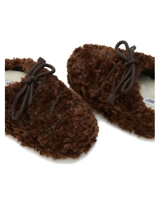 Moon Boot Brown Evx Mules Aus Faux-Shearling