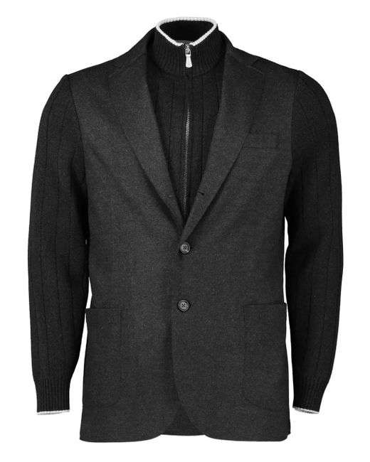 Eleventy Black Bimetric Bib Blazer for men