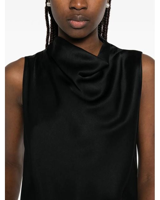 Vince Black Cowl-Neck Sleeveless Top