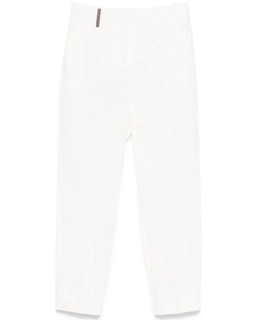 Peserico White Tapered Trousers
