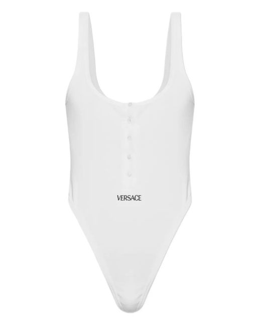 Versace White Button-Front Cotton Body