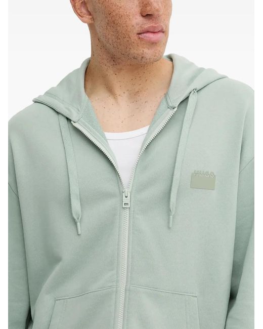 HUGO Green Zip Hooded Sweatshirt for men
