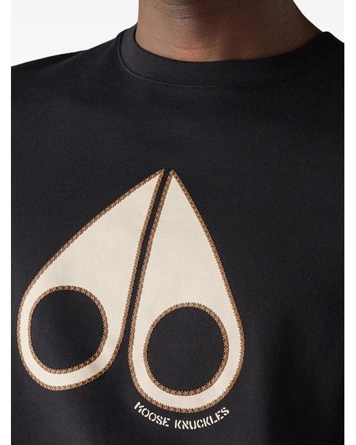 Camiseta Con Logo Estampado Moose Knuckles de hombre de color Black