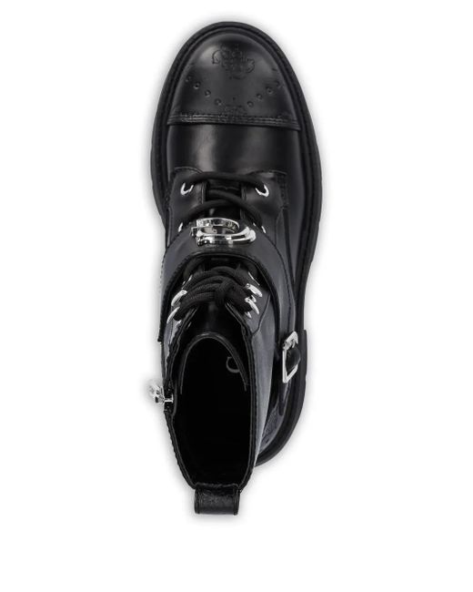 Guess Combat Boots Verfraaid Met Gesp in het Black