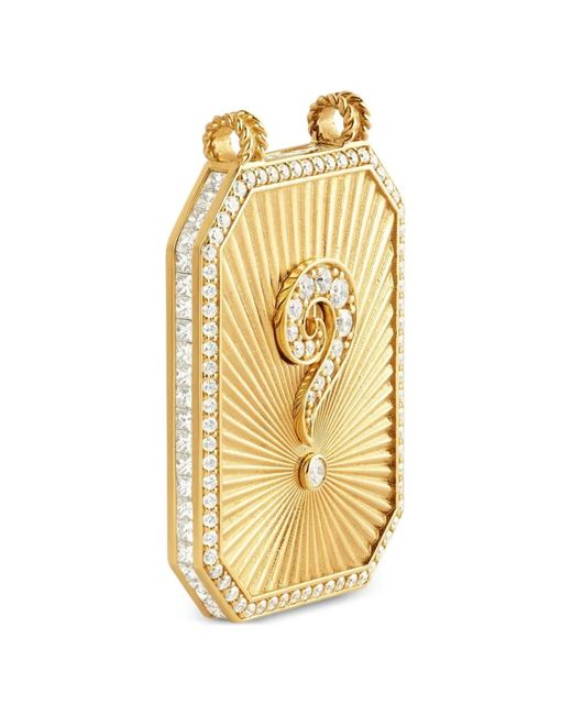 Marie Lichtenberg Metallic Would You Marry Me Scapular Question-Mark Diamond Necklace