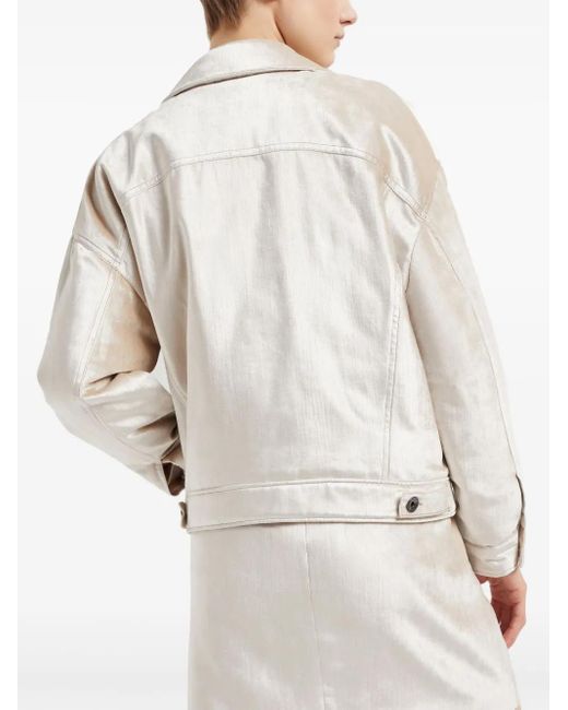Brunello Cucinelli Natural Padded Pearlescent-finish Jacket
