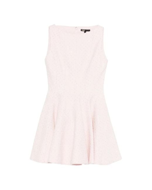 Maje Pink Short Flared Tweed Dress