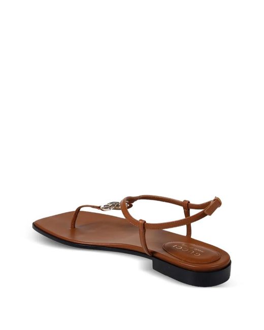 Gucci Brown Double G Sandals