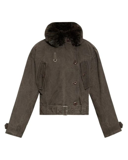 KENZO Gray Faux Fur Jacket
