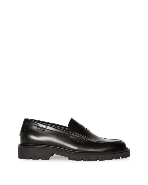 Paul Smith Black Chunky-Sole Penny Loafers for men