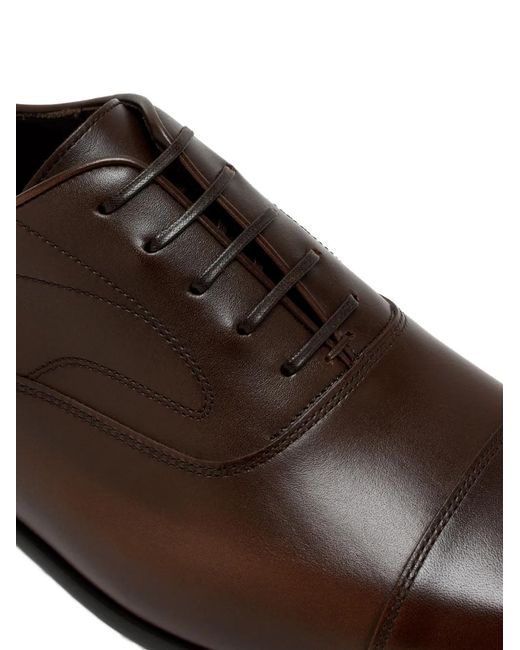 Ferragamo Brown Cap-Toe Oxford Shoes for men
