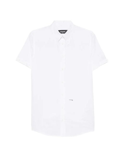 DSquared² White Button Short-Sleeve Shirt for men