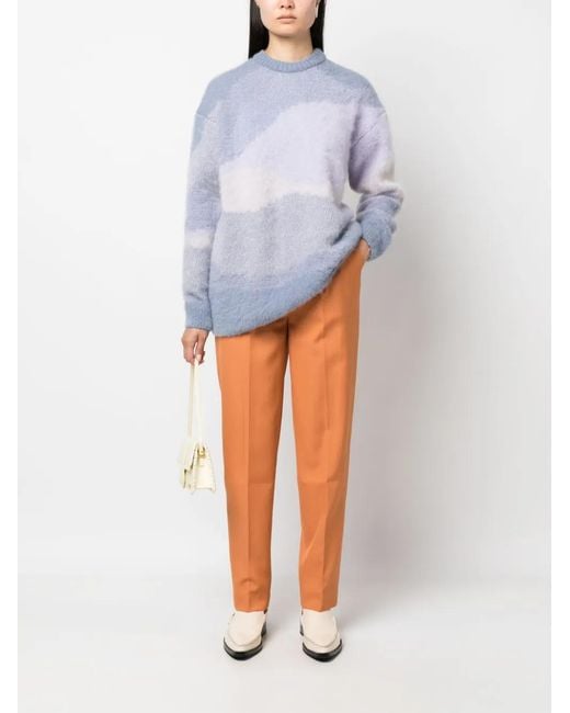 Rodebjer Blue Eclipse Patterned Intarsia-Knit Jumper