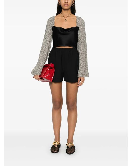 Nanushka Black Tasula Crop Top