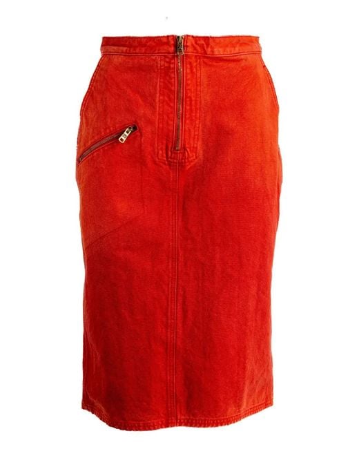 Willy Chavarria Red Workwear Zipped Mini Skirt