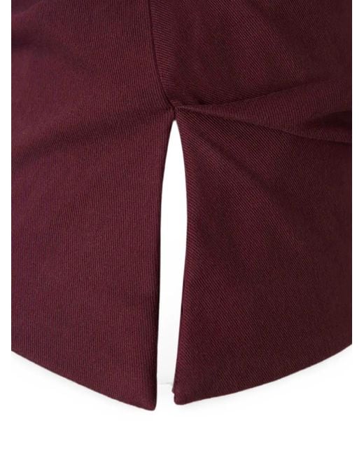 Jonathan Simkhai Purple Ruched Asymmetric-Hem Top
