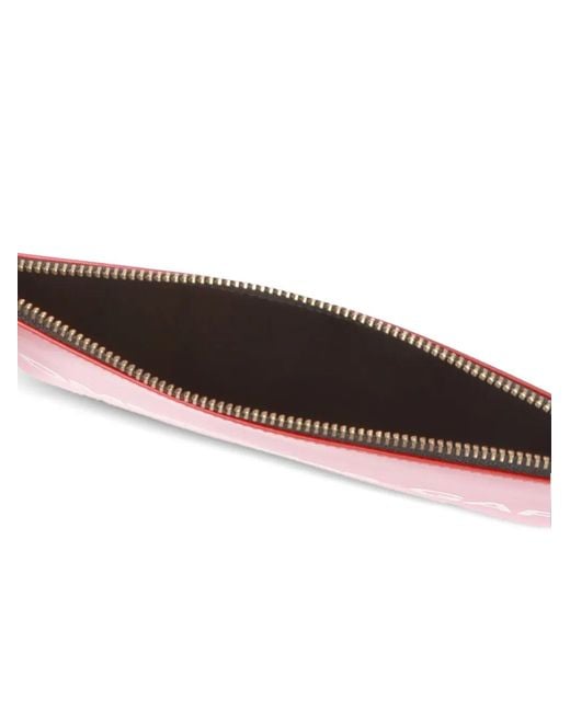 Comme des Garçons Red Logo-Print Leather Pouch