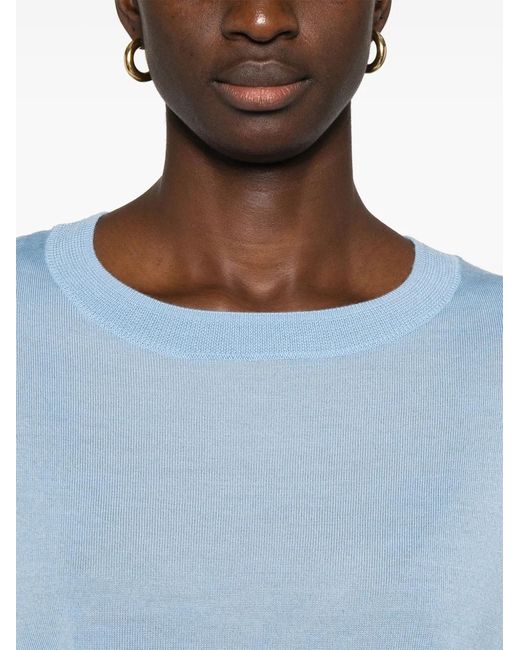 P.A.R.O.S.H. Blue Fine-Knit Top
