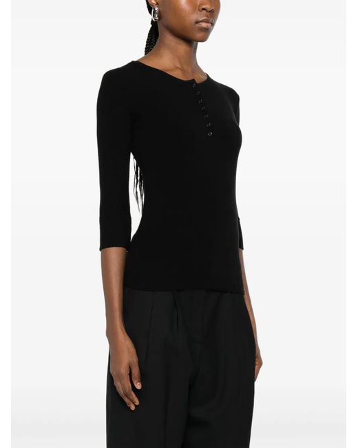 IRO Black Rosaria Polo Top