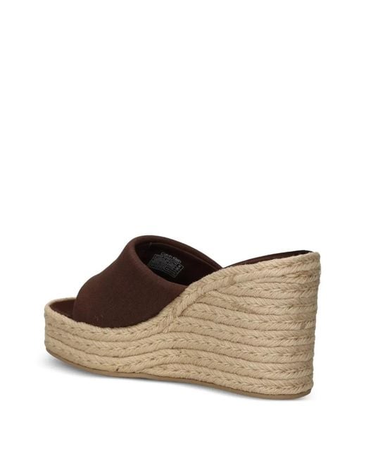 Calvin Klein Brown Logo-Plaque Wedge Espadrilles