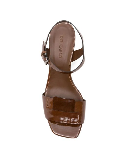 Roberto Del Carlo Brown Moor Ankle-Strap Leather Pumps